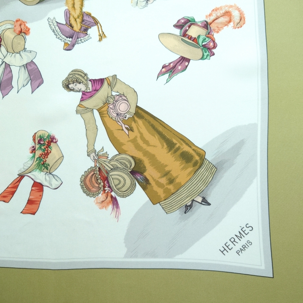 HERMES Paris Modiste Silk Scarf 90 New Authentic - Picture 3 of 7